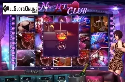 Win screen. Club Night from Playtech