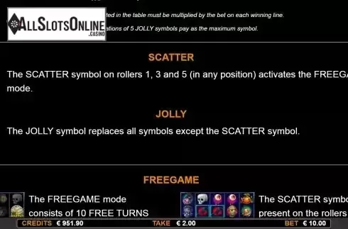 Special symbols screen
