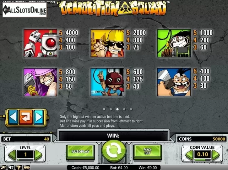 Screen9. Demolition Squad from NetEnt