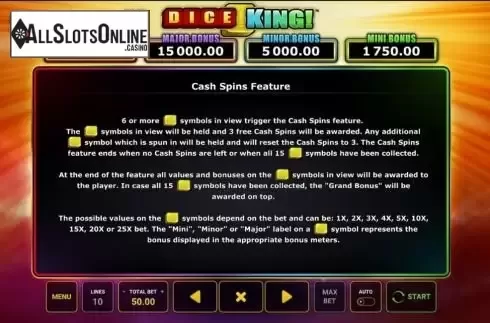 Cash Spins Feature