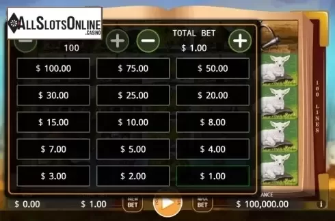 Paytable 1. Don Quixote from KA Gaming