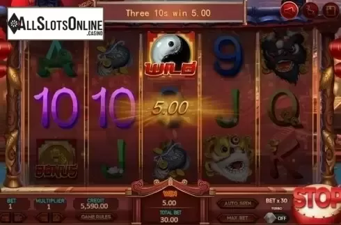 Win Screen. Festival Lions from XIN Gaming