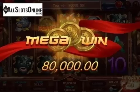 Win Screen. Festival Lions from XIN Gaming