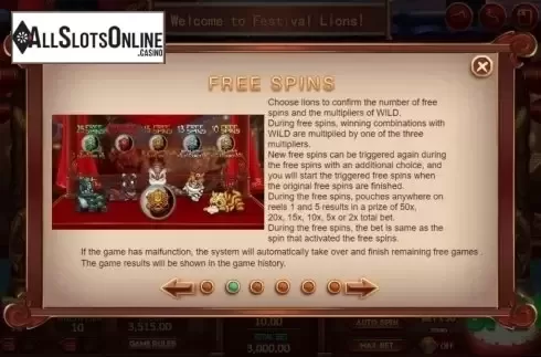 Features. Festival Lions from XIN Gaming