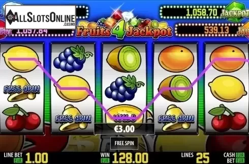 Freespins win. Fruits 4 Jackpot HD from World Match