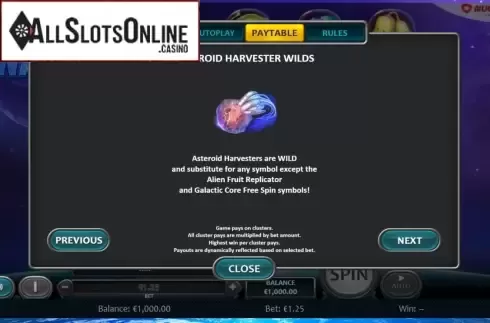 Features screen 2. Fruity Way from Nucleus Gaming