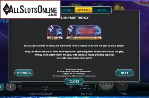 Features screen 4. Fruity Way from Nucleus Gaming