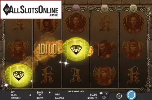 Wild Win screen. Game of Swords from Genesis