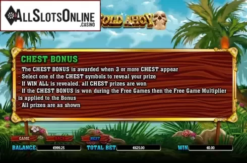Paytable 4. Gold A'hoy from NextGen