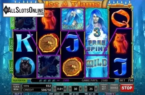Reel Screen. Ice & Flame from FUGA Gaming