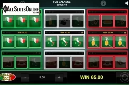 Win Screen 2. Italia 3x3 from 1X2gaming