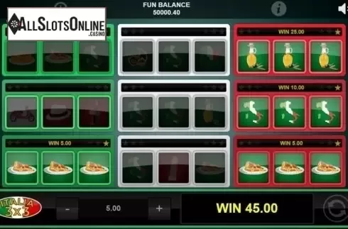 Win Screen 1. Italia 3x3 from 1X2gaming