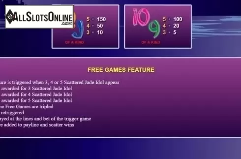 Paytable 2. Jade Idol Classic from NextGen