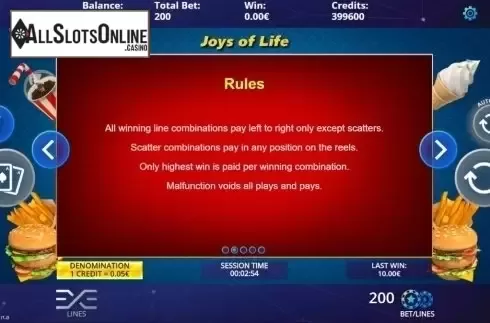 Game Rules. Joys of Life from DLV
