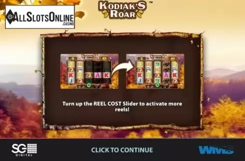 Start Screen. Kodiaks Roar from WMS