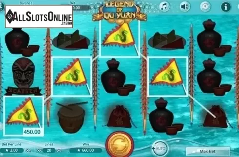 Win Screen . Legend of Qu Yuan from Booming Games