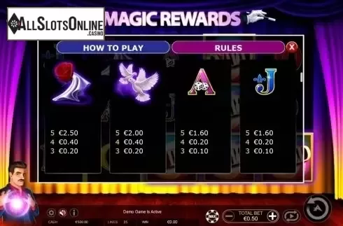 Paytable 2. Magic Rewards from Ainsworth