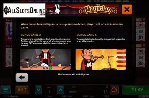 Bonus 2. Magician Bingo from MGA