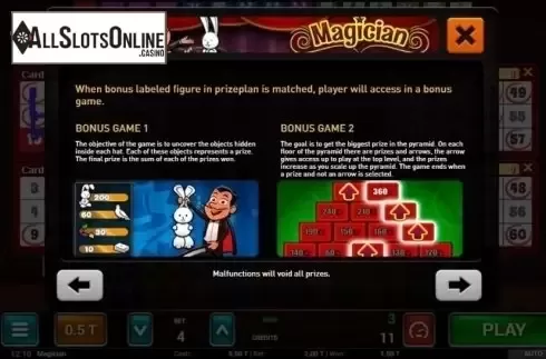 Bonus 1. Magician Bingo from MGA