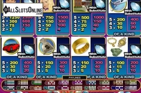 Paytable. Mister Money from RTG