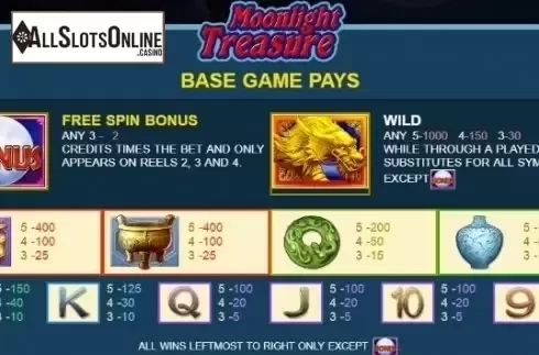 Paytable 2. Moonlight Treasure from JDB168