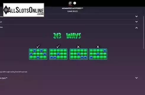 Paylines screen