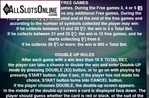 Paytable 4. Nanook The White Ghost from Casino Technology