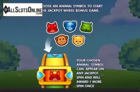 Jackpot Wheel Bonus Game screen