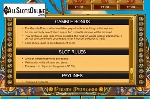 Gamble. Pirate Princess from Eyecon