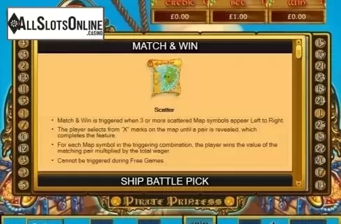 Match and Win. Pirate Princess from Eyecon