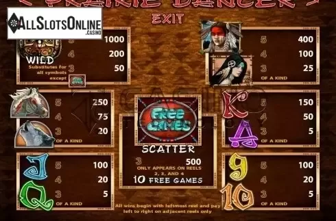 Screen4. Prairie Dancer from Casino Technology