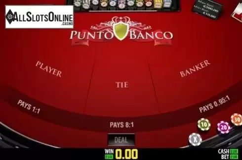 Game screen. Punto Banco Privee (World Match) from World Match