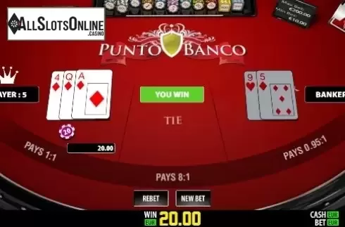 Win screen 1. Punto Banco Privee (World Match) from World Match