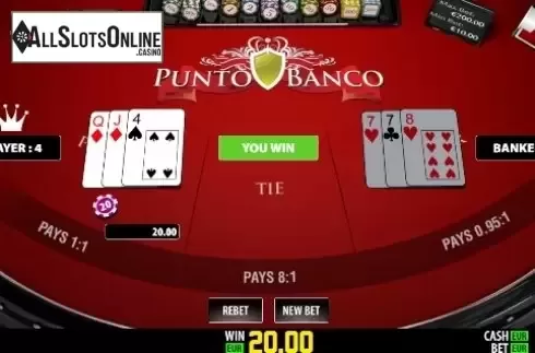 Win screen 3. Punto Banco Privee (World Match) from World Match