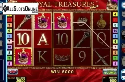 Game workflow 2. Royal Treasures Deluxe from Novomatic