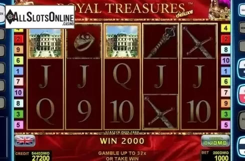 Game workflow 2. Royal Treasures Deluxe from Novomatic
