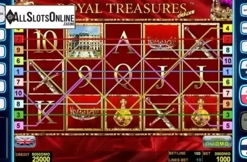 Reels screen. Royal Treasures Deluxe from Novomatic