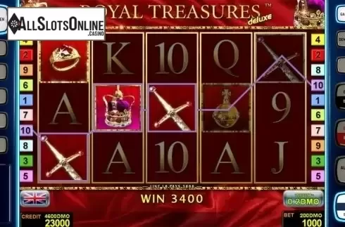 Game workflow . Royal Treasures Deluxe from Novomatic
