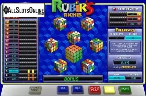 Free spins screen 2. Rubik's Riches from Playtech