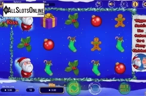 Game Workflow screen. Santa's Kiss from Booming Games