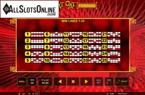 Paylines screen 1. Scat Cat Fortune from High Flyer Games