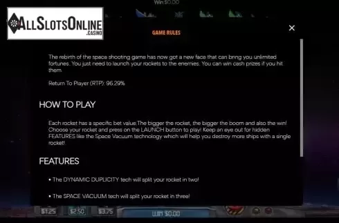 Game Rules screen