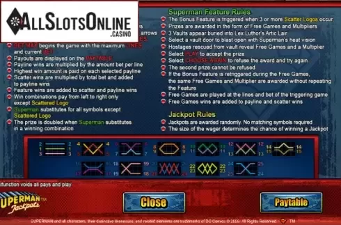 Screen3. Superman Jackpots from Amaya