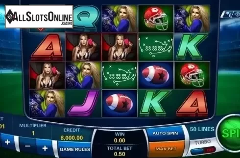 Game Screen. Touchdown Hottie from XIN Gaming