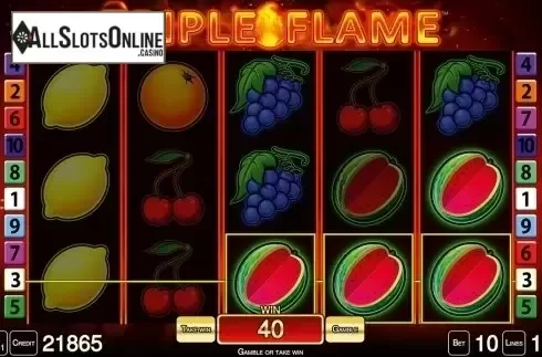 Win screen. Triple Flame HD from Merkur