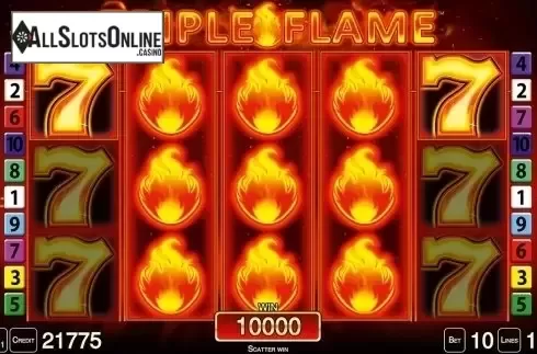Big win screen. Triple Flame HD from Merkur