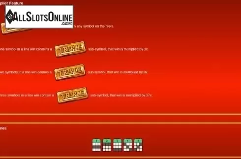 Multiplier Feature screen