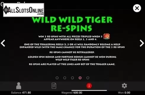 Features 3. Wild Wild Tiger from Swintt
