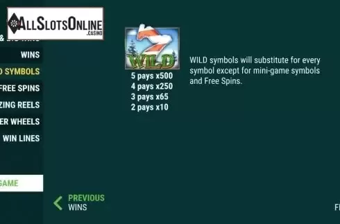 Wild screen. Winter Wongaland from Slot Factory