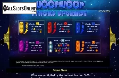 Features. Woop Woop (Reel Time Gaming) from Reel Time Gaming